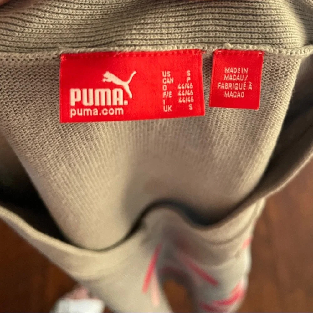🛍️3/$40 Puma Women’s Sweater Vest Golf Sweater Grey Pink Size Small - Picture 5 of 5